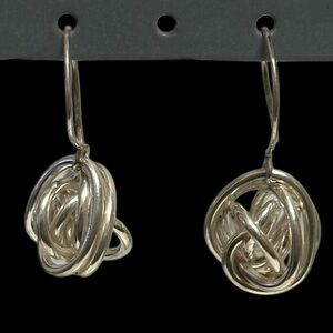 Sterling Silver Knot Dangle Earrings